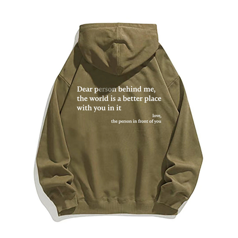 Kangaroo Pocket Drawstring Printed Hoodie