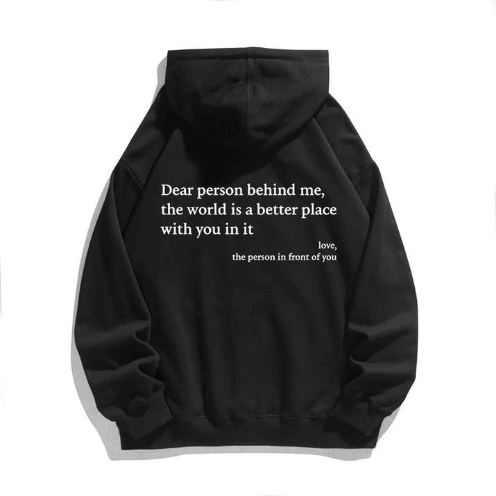 Kangaroo Pocket Drawstring Printed Hoodie