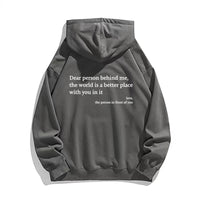 Kangaroo Pocket Drawstring Printed Hoodie