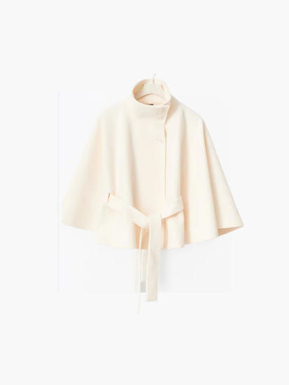 Women’s High Neck Batwing Sleeve Belted Coat — Elegant Winter Trench