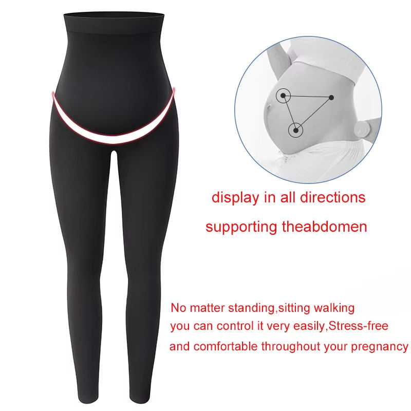 Elastic High Waist Maternity Leggings Skinny for Pregnant Women Belly Support Postpartum Leggins Body Shaper Fitness Trousers