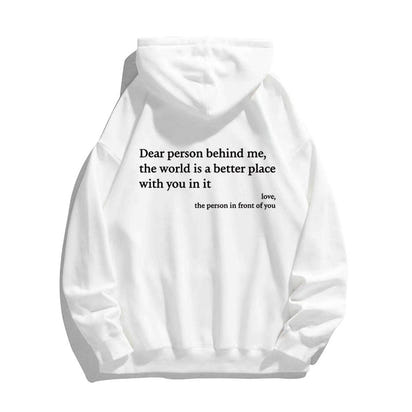 Kangaroo Pocket Drawstring Printed Hoodie