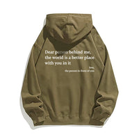Kangaroo Pocket Drawstring Printed Hoodie